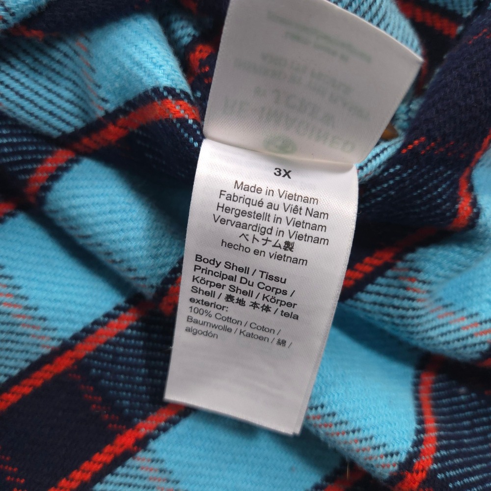 J Crew Flannel Shirt Jacket Womens 3X Blue Red Stanton Plaid Heavyweight Shacket - Picture 9 of 10